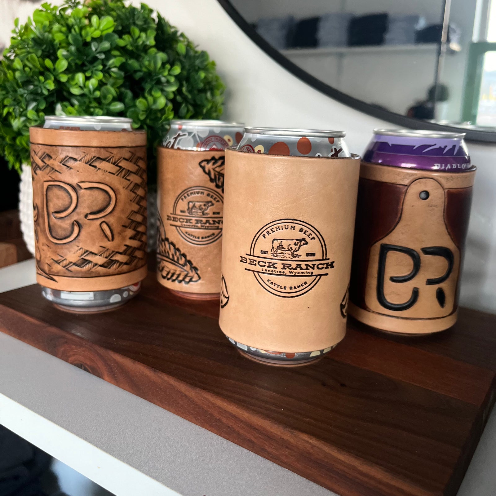 Beck Ranch Leather Koozies
