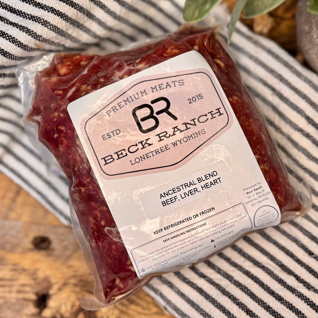 Ancestral Blend ground beef, Beck Ranch