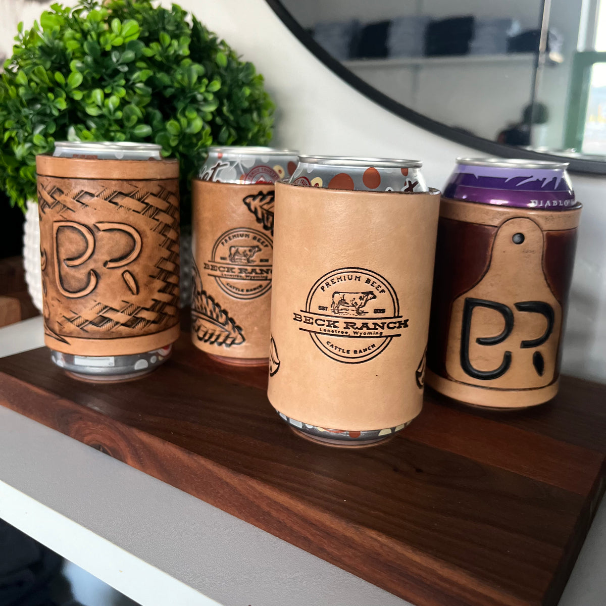 Beck Ranch Leather Koozies