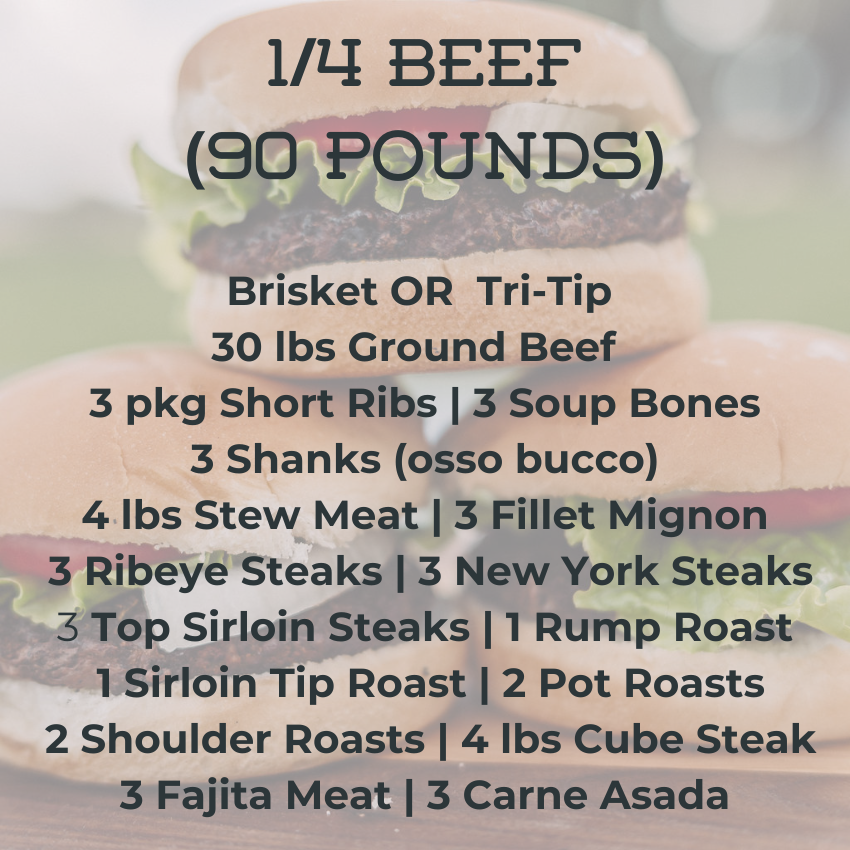 Whole, 1/2, or 1/4 Beef