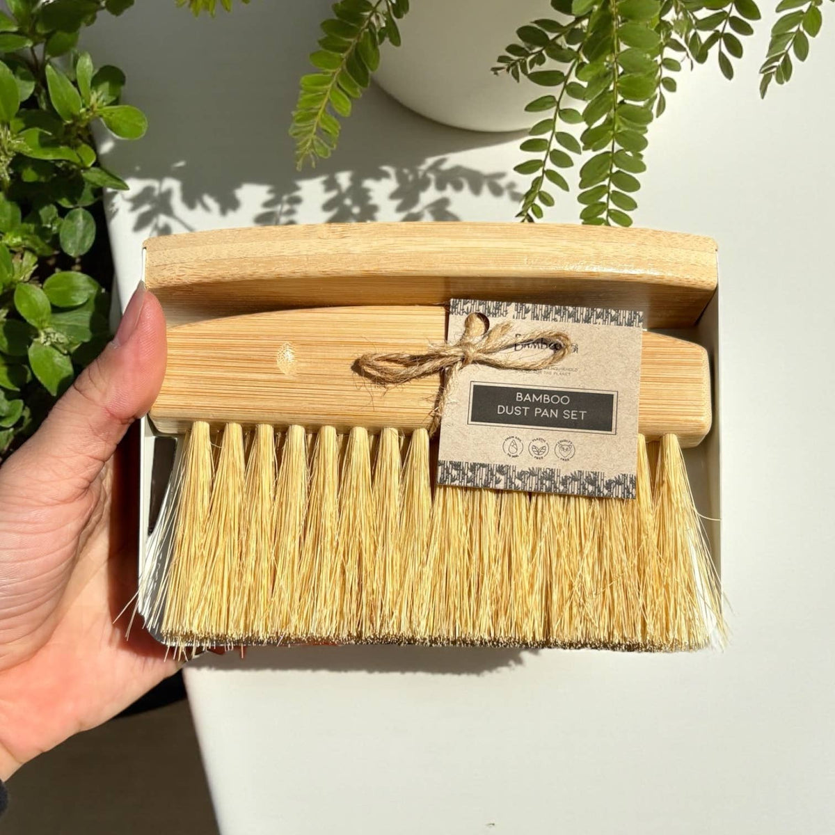 Bamboo Dust Pan &amp; Bamboo Brush