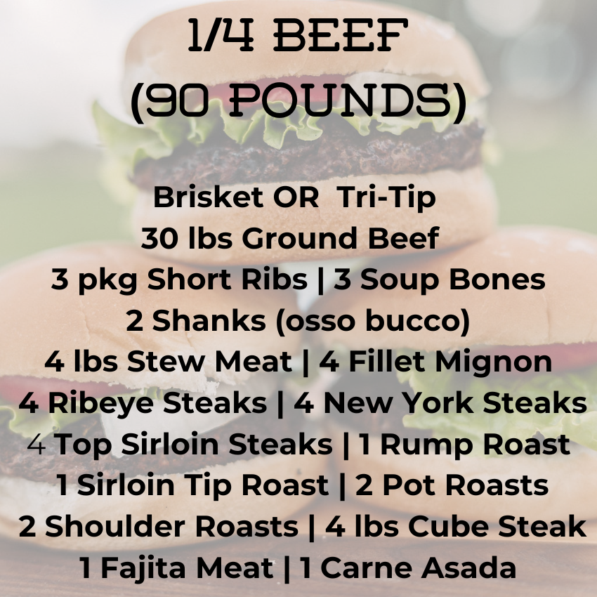 Whole, 1/2, or 1/4 Beef